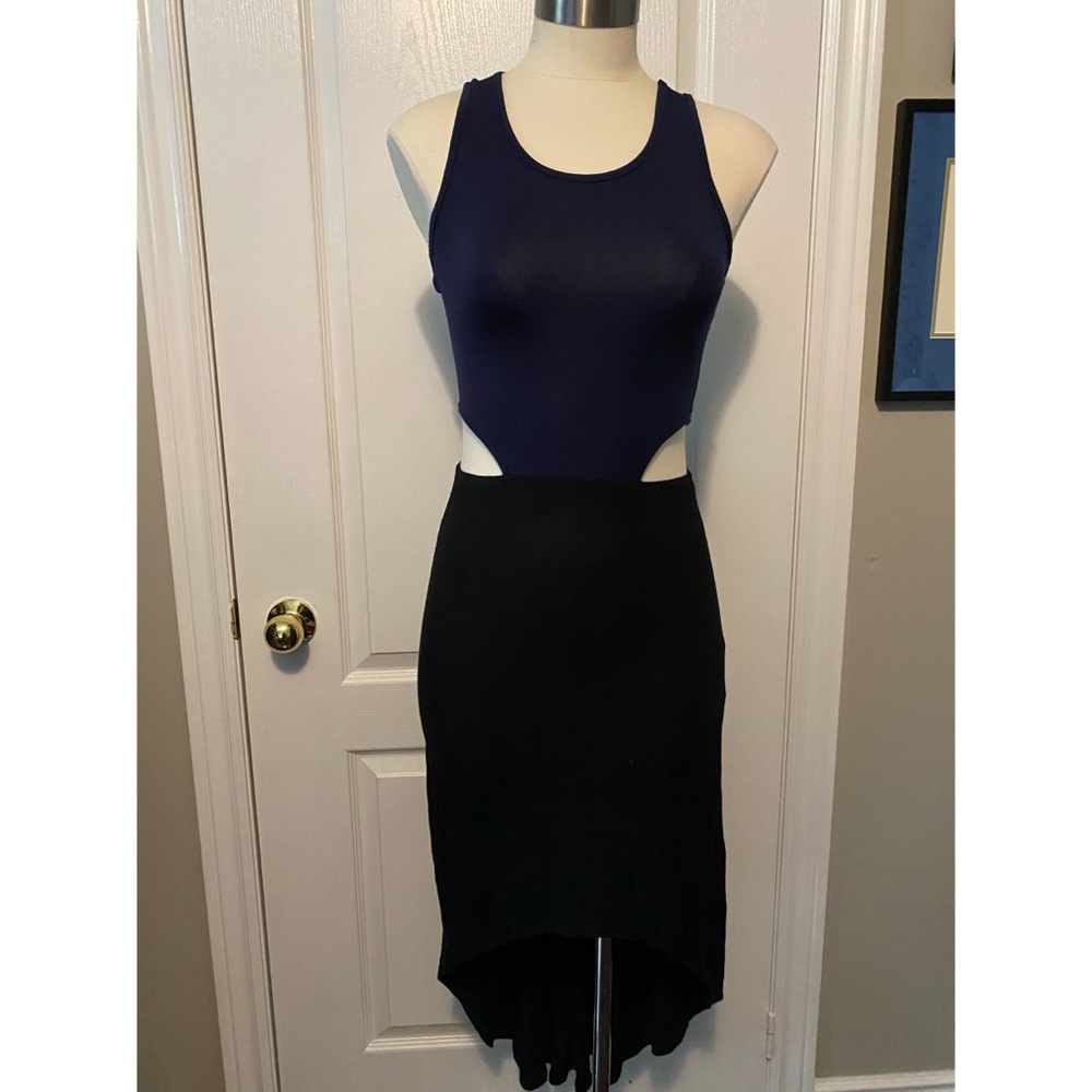 Rebel Sugar black/navy dress with cutouts